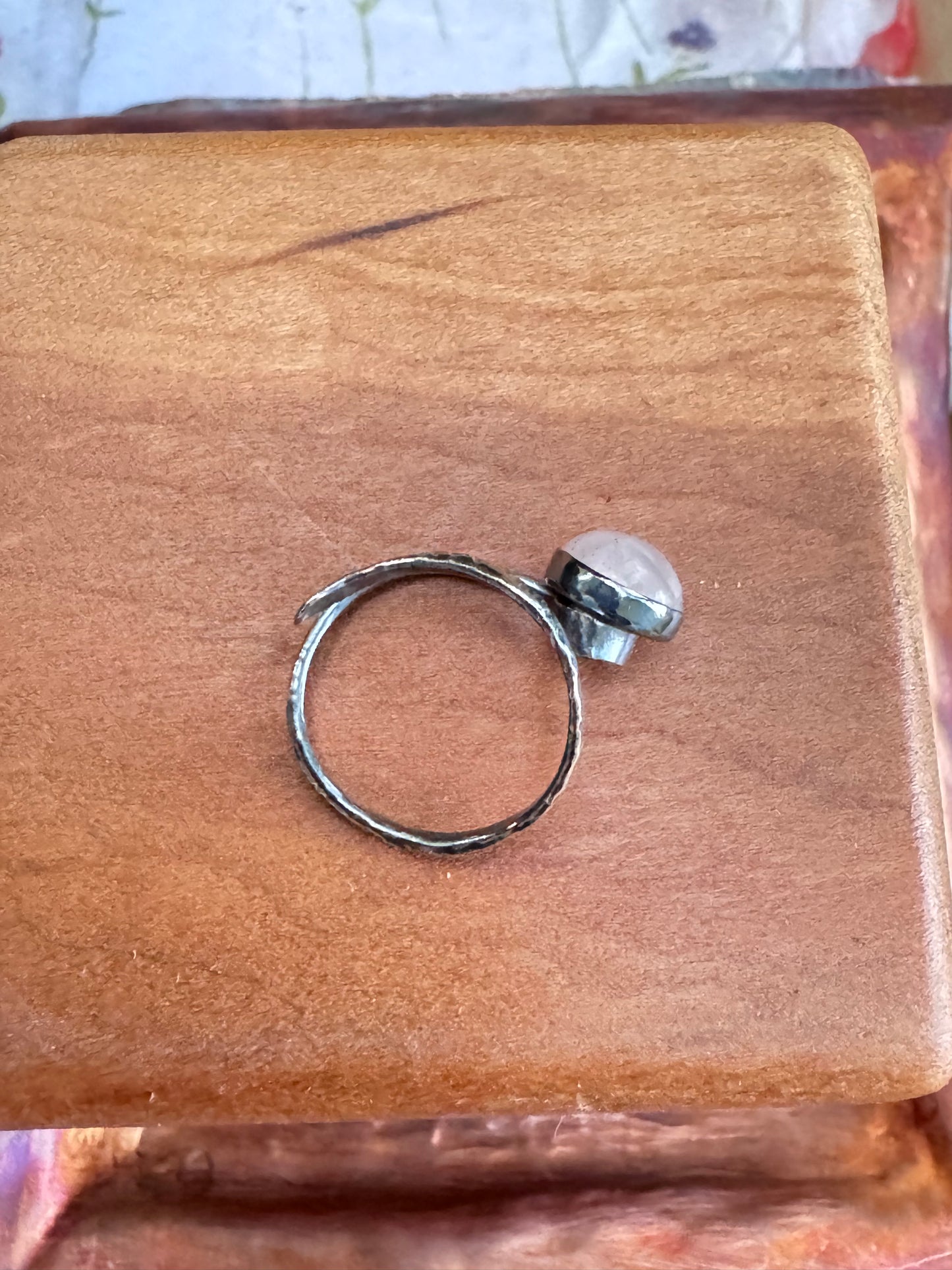 Sterling Silver and Rose Quartz adjustable Ring