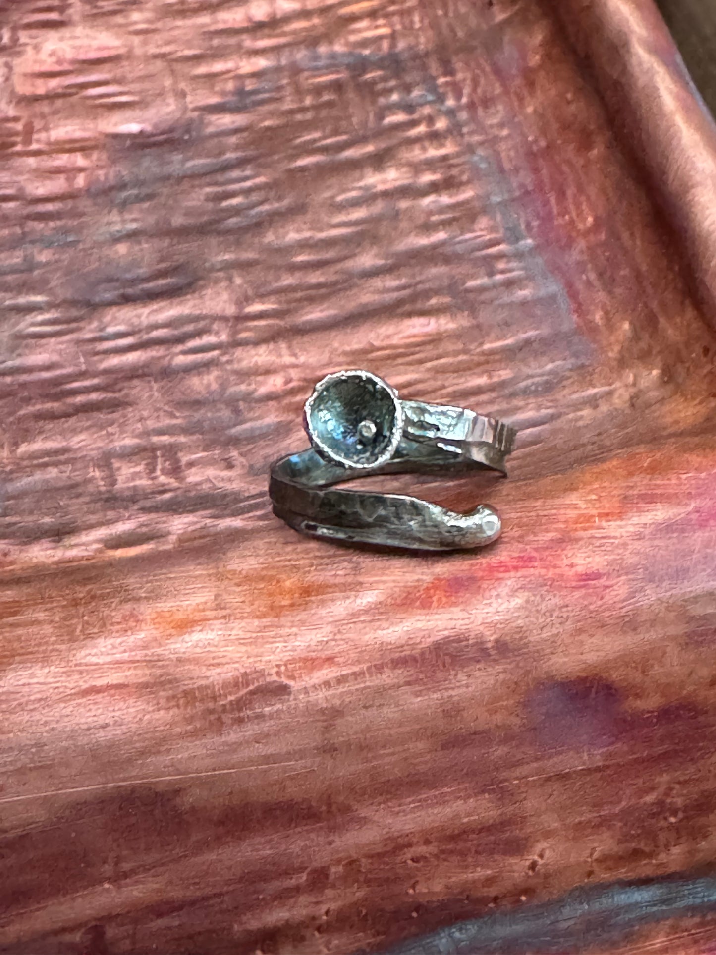 Sterling Silver semi-adjustable cup ring