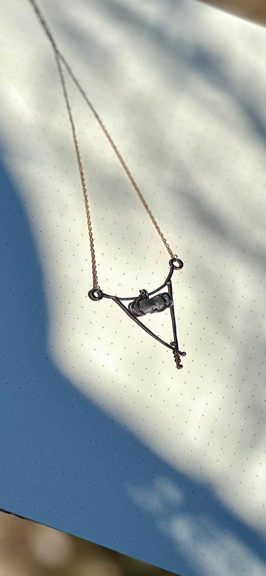 Sterling Silver, Tourmaline, 14k gf Pendant Necklace