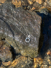 Sterling Silver with Rose cut Pyrites, double charm on Sterling Chain