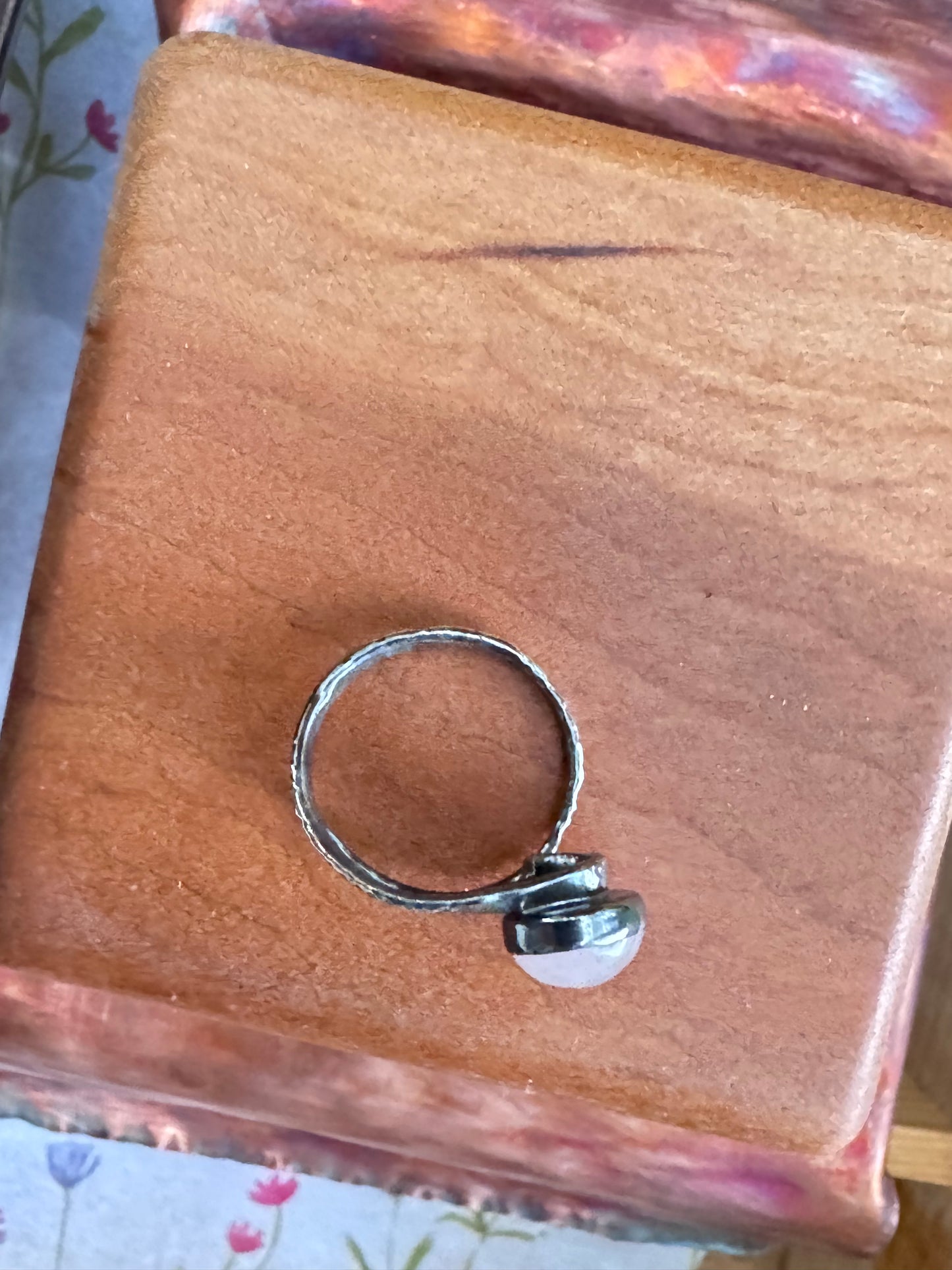 Sterling Silver and Rose Quartz adjustable Ring