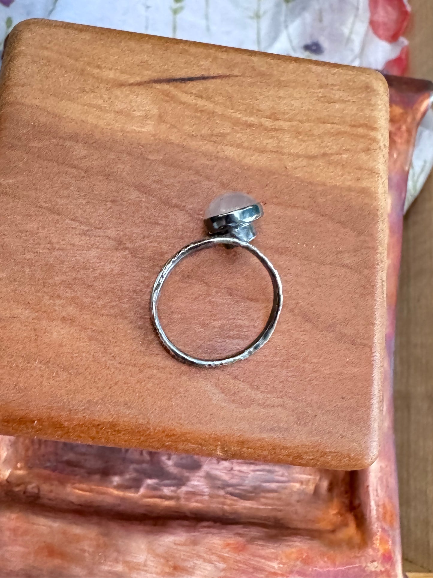 Sterling Silver and Rose Quartz adjustable Ring