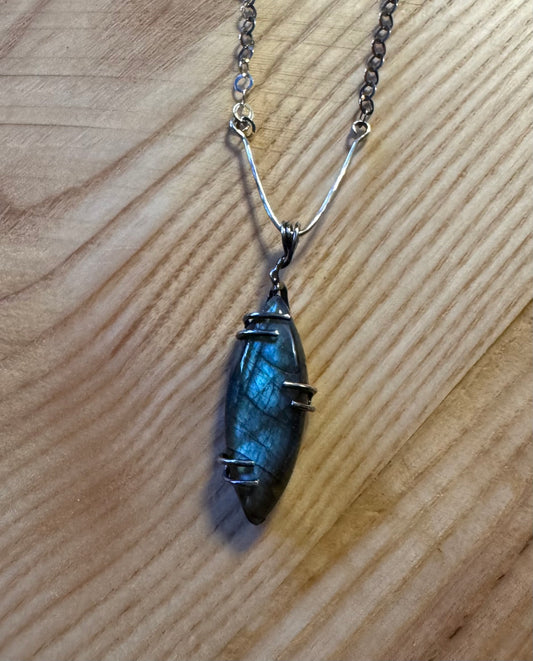 Sterling Silver Labradorite Pendant Necklace