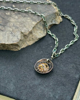 Copper Rutilated Quartz set in Sterling Silver, Pendant Necklace