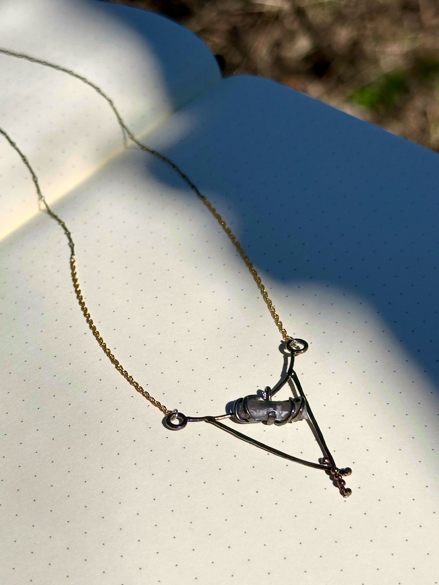 Sterling Silver, Tourmaline, 14k gf Pendant Necklace