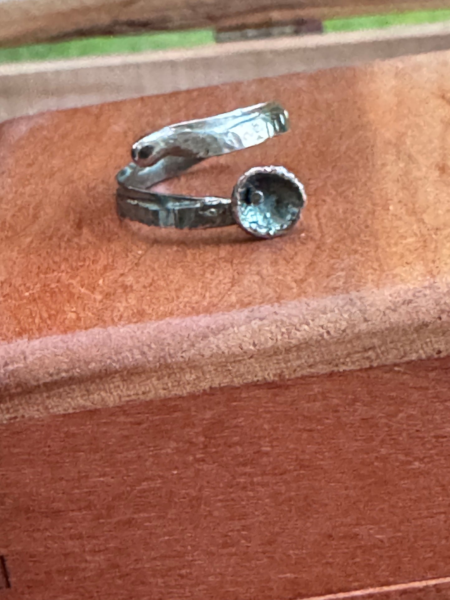 Sterling Silver semi-adjustable cup ring