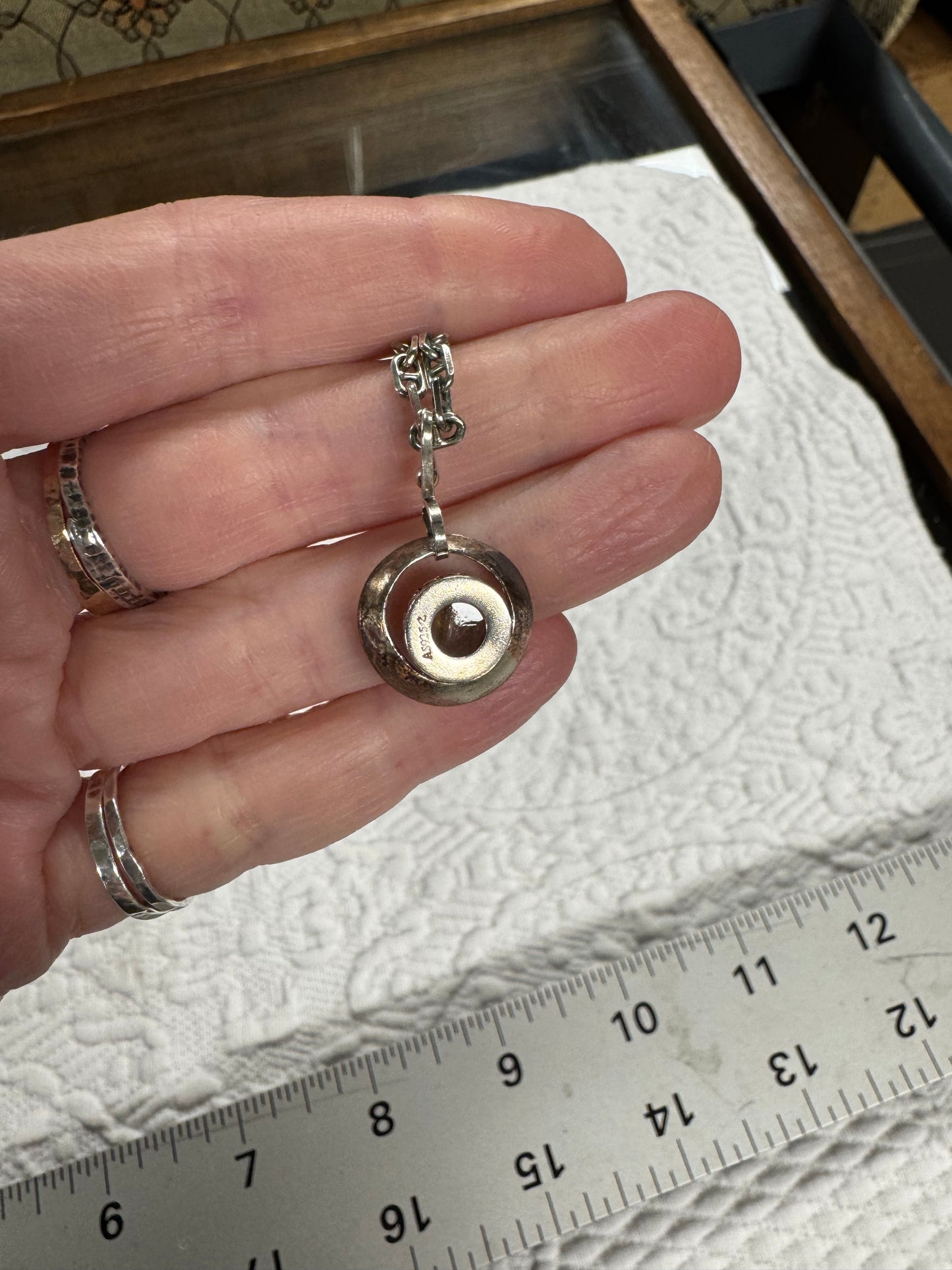 Copper Rutilated Quartz set in Sterling Silver, Pendant Necklace