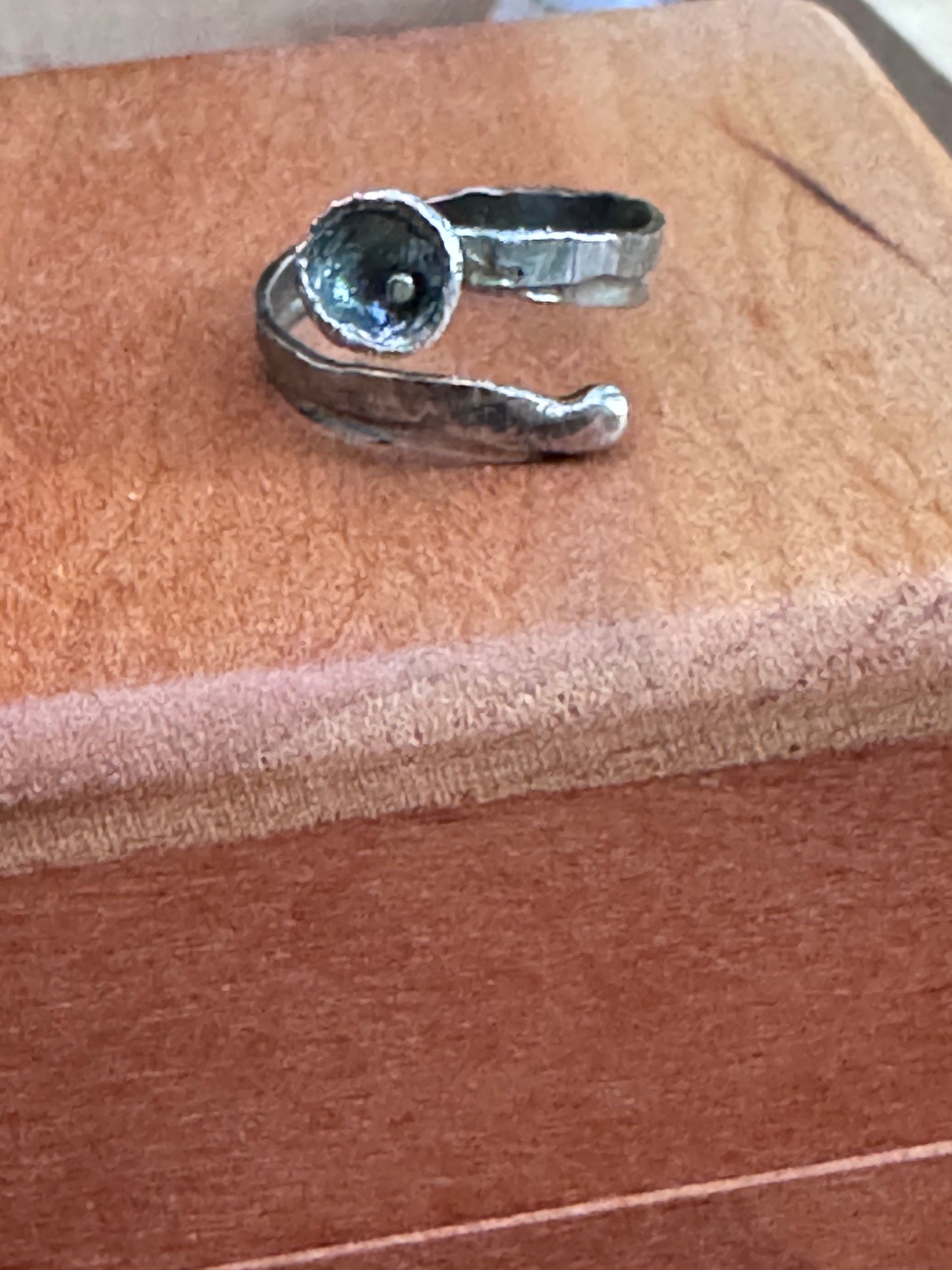 Sterling Silver semi-adjustable cup ring