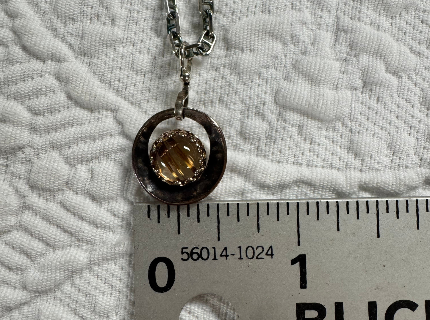 Copper Rutilated Quartz set in Sterling Silver, Pendant Necklace