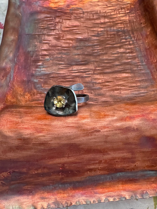 Sterling Silver & Citrine semi-adjustable Ring